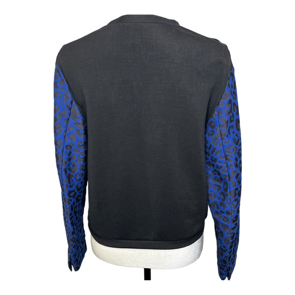 3.1 Phillip Lim women's black Leopard Sleeves Pullover lightweight Sweater 4 - Picture 2 of 4